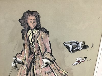 Lot 285 - 20th Century costume design in gouache and ink - Countess Marr, signed indistinctly