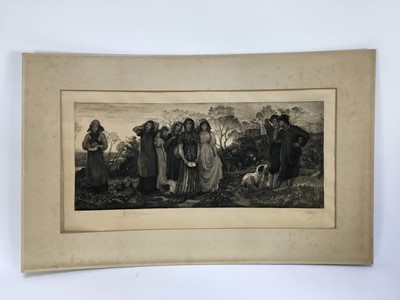 Lot 26 - Charles Albert Waltner (1846-1925) etching - The Evening Hymn, signed in pencil, pub. 1882 Colnaghi