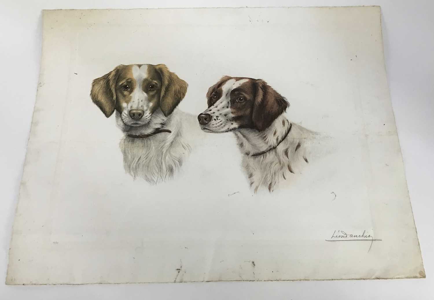 Lot 30 - Leon Danchin (1887-1838) lithograph - Two dogs, signed in pencil, 57cm x 44cm unframed