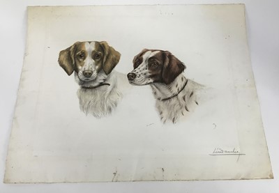 Lot 243 - Leon Danchin (1887-1838) lithograph - Two dogs, signed in pencil, 57cm x 44cm unframed