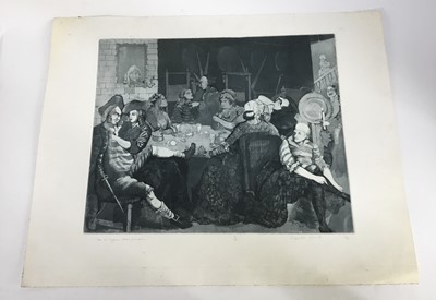 Lot 27 - Elspeth Lamb (b.1951) etching and aquatint - ‘The Glasgow Beer Garden’, signed in pencil, numbered 1/6