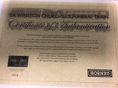 Lot 161 - Hornby OO gauge Sir Winston Churchills Funeral Train Pack limited edition 1500 R3300 boxed