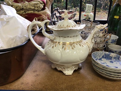 Lot 63 - Early 19th century English porcelain teapot, possibly Rockingham