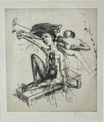 Lot 1158 - *Paul Storey (b. 1957) drypoint etching, signed and numbered 1/25, together with a book biography of the artist