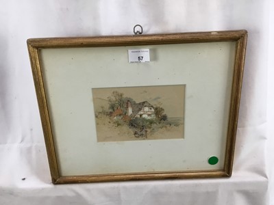 Lot 57 - William Stephen Coleman (1829-1904) watercolour - figures before a cottage signed, 10.5cm x 16cm, in glazed gilt frame  
Provenance: Arthur Tooth & Sons., the collection of Henry Clay Quinby Esq.