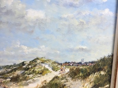 Lot 23 - John Sutton, oil on canvas - Walberswick beach, signed lower right, inscribed title on back, 65cm x 45cm, framed