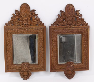 Lot 1442 - Pair of late 19th / early 20th century French wall mirrors