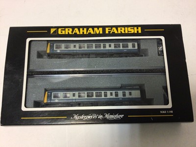 Lot 202 - Graham Farnish by Bachmann N gauge Class 108 DMU BR blue/grey two car set No 371-877