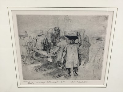 Lot 102 - Roland Batchelor (1889-1990), etching, Early Morning, Billingsgate