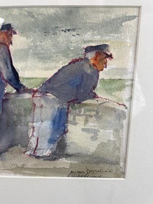 Lot 1154 - Roland Batchelor (1889-1990) watercolour, Le Tréport. Looking On, signed, 19.5cm x 20.5cm, in glazed frame