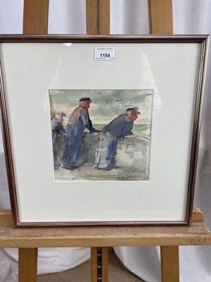 Lot 1154 - Roland Batchelor (1889-1990) watercolour, Le Tréport. Looking On, signed, 19.5cm x 20.5cm, in glazed frame