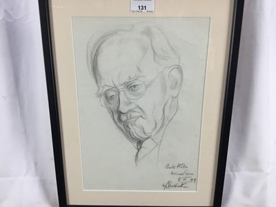 Lot 131 - Clare Winsten (1894-1989), pencil portrait of architect Charles Holden