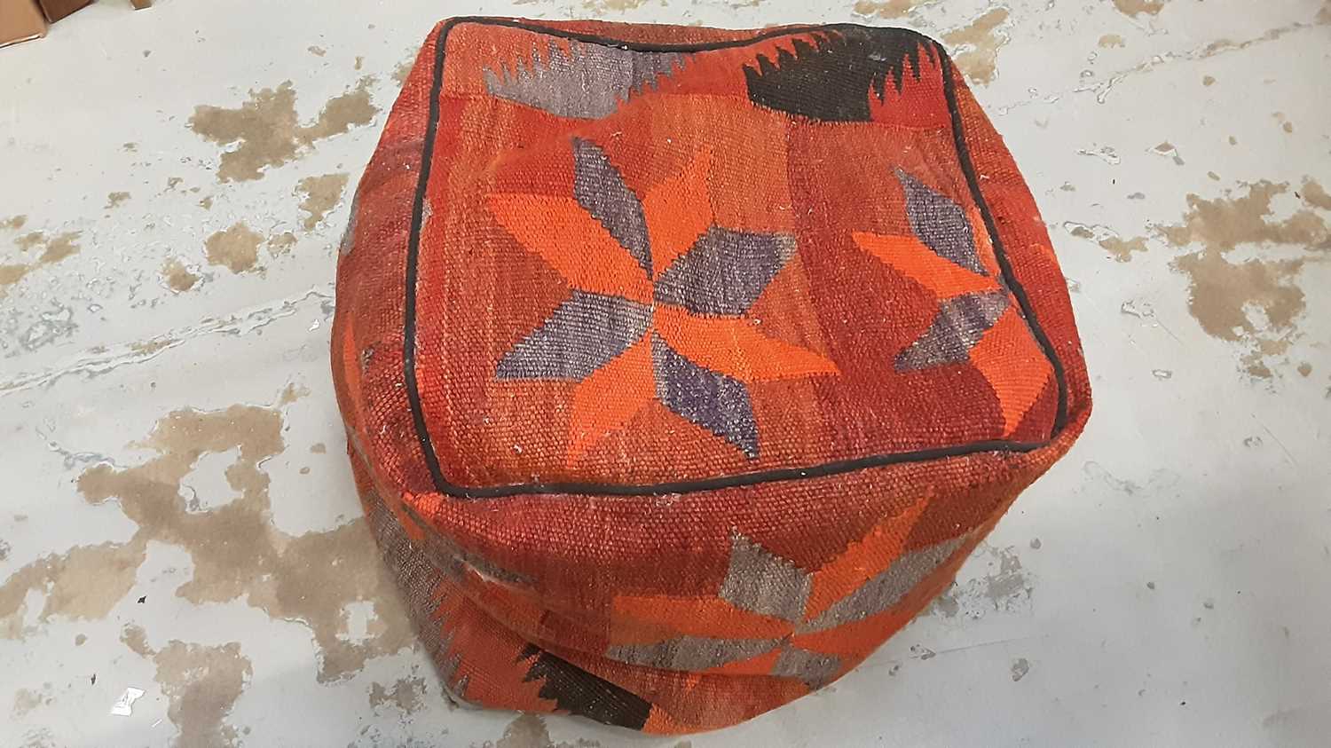 Lot 1408 Kelim pouffe. From the Persian Carpet