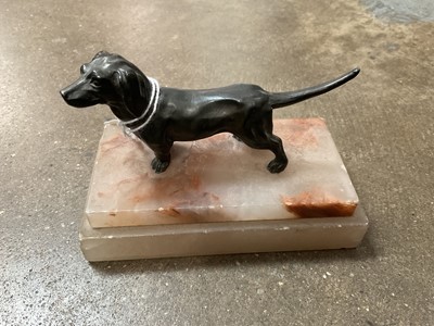 Lot 186 - Spelter dog sculpture