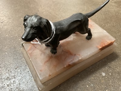 Lot 186 - Spelter dog sculpture