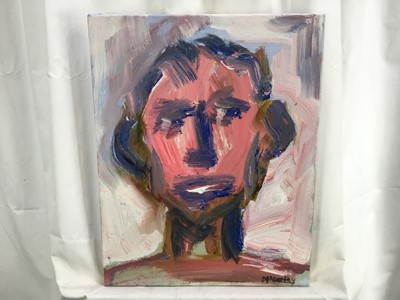Lot 117 - Peter McCarthy (contemporary) a pair of oils on canvas, heads, each signed, 51 x 40cm