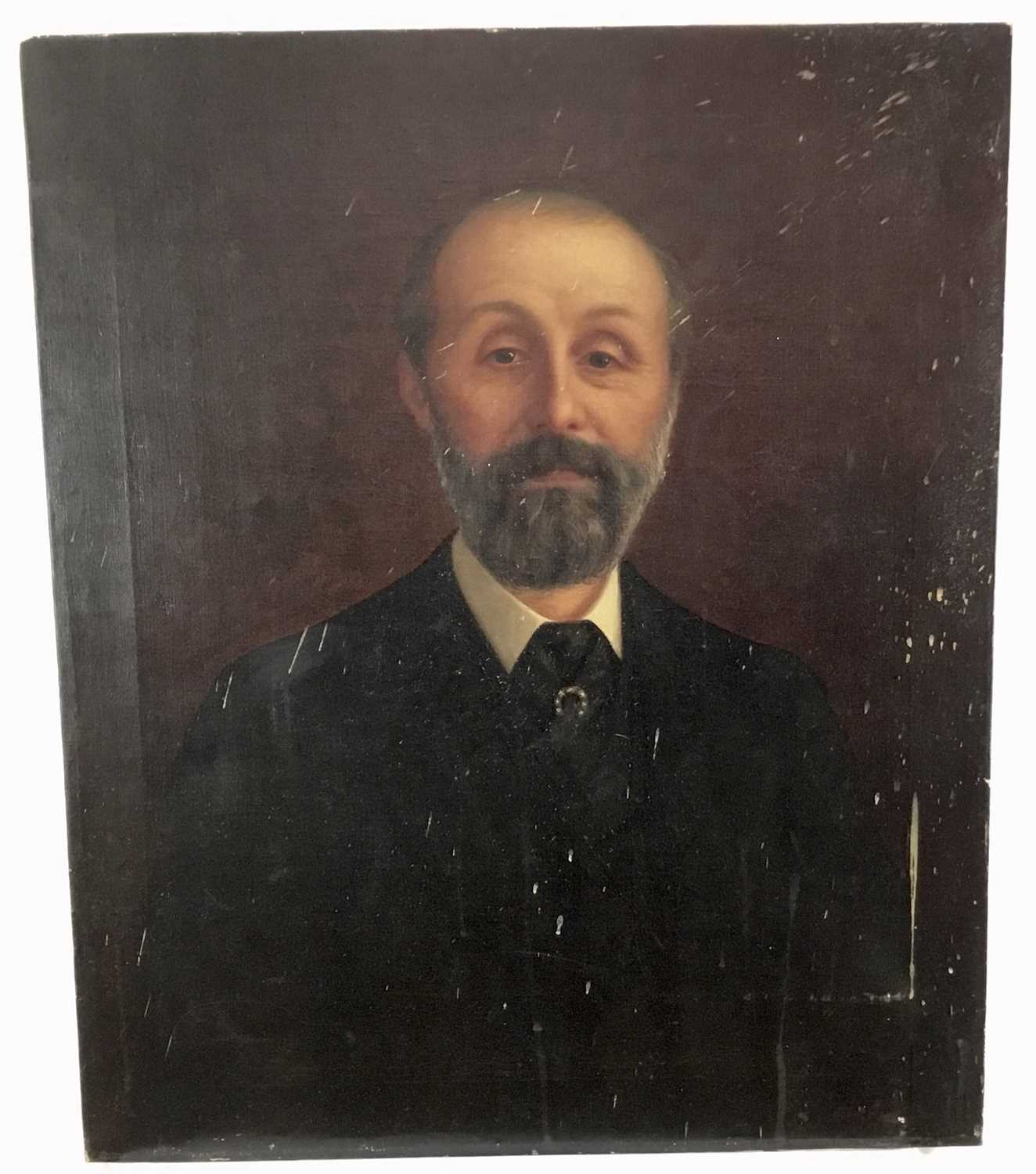 Lot 175 - English School, late 19th / early 20th century, oil on canvas, half length portrait of a gentleman, 76 x 63cm, unframed