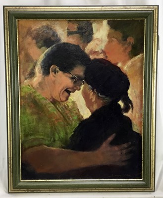 Lot 199 - Norman Coker, contemporary, oil on canvas, 'Hello Mum', signed, titled verso, 44 x 36cm, framed