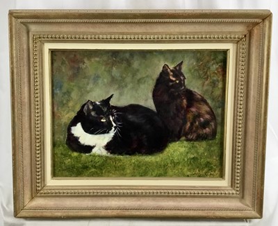 Lot 203 - Norman Coker, contemporary, oil on board, Sylvester and Goldie, signed, titled verso, 29 x 39cm, framed