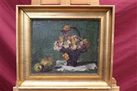 Lot 980 - Huebel Blomarts, Continental School oil on...