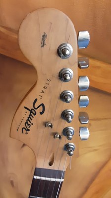 Lot 2252 - Squier Strat by Fender left-handed electric six string guitar, 20th Anniversary Edition