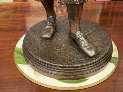 Lot 935 - John Jules B. Salmson (1823-1902): Substantial pair of bronze figures of Shakespeare and Rousseau