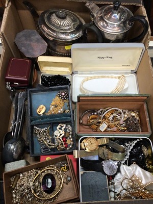 Lot 1120 - Quantity of costume jewellery, wristwatches, plated ware and cutlery