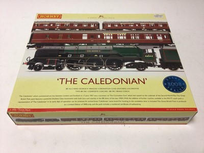 Lot 229 - Hornby OO gauge Limited Edition 987/3000 The Caledonian box train set with 4-6-2 "King George VI" Princess Coronation Class (Duchess) locomotive and tender 46244, BR green livery, plus two BR MK1 c...