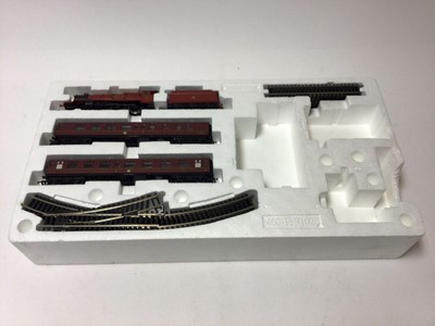 Lot 232 - Fleischmann OO gauge boxed Magic Train set with 2020 "Zilly" locomotive and two carriages, plus oval track and accessories, plus Hornby GWR mixed traffic electric train set R1000 (includes locomoti...