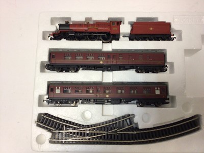 Lot 232 - Fleischmann OO gauge boxed Magic Train set with 2020 "Zilly" locomotive and two carriages, plus oval track and accessories, plus Hornby GWR mixed traffic electric train set R1000 (includes locomoti...