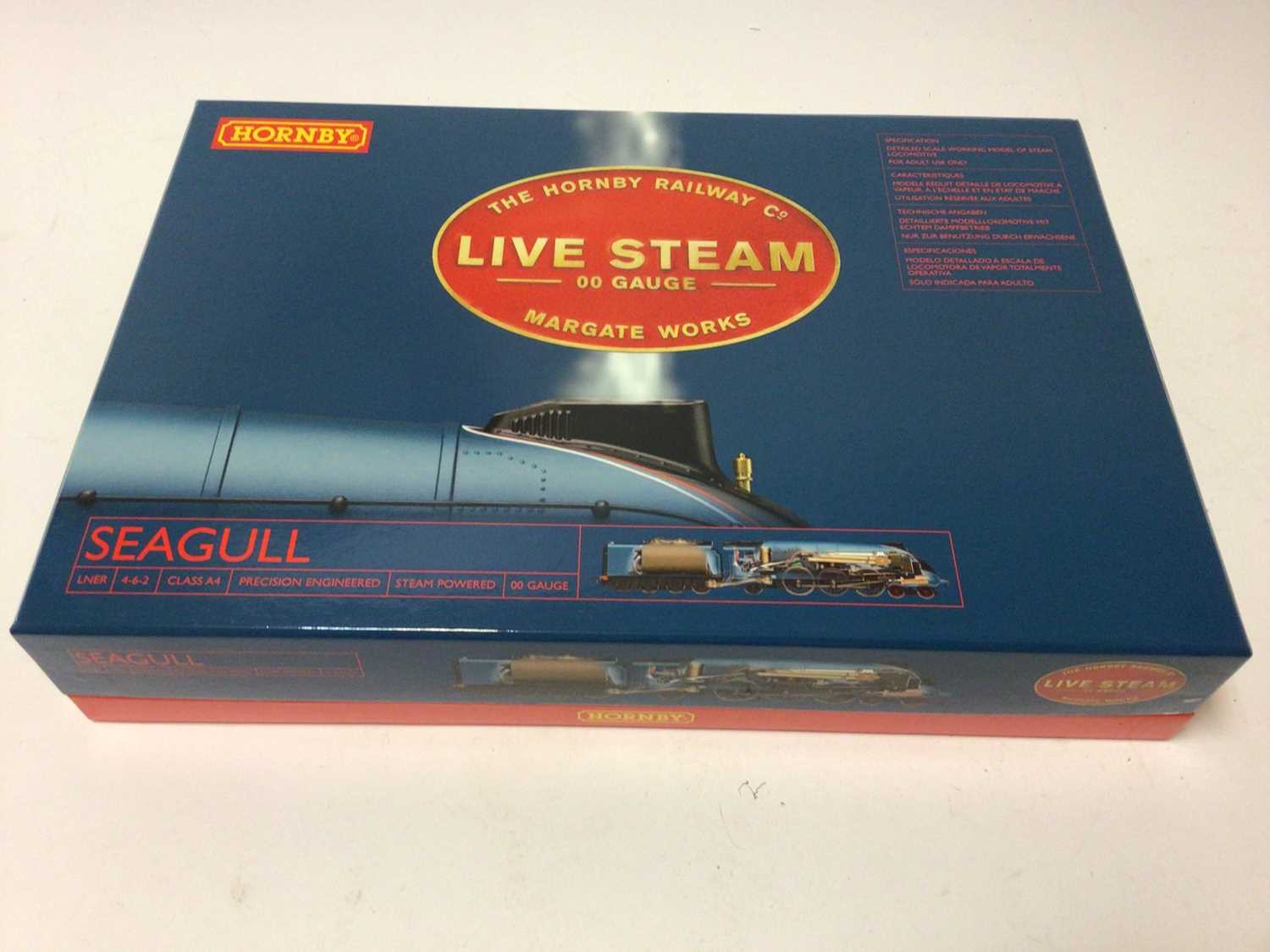 Lot 234 - Hornby OO gauge 4-6-2 Class A4 precision engineered LNER Mallard "Seagull" live steam powered locomotive and tender, boxed, R2259