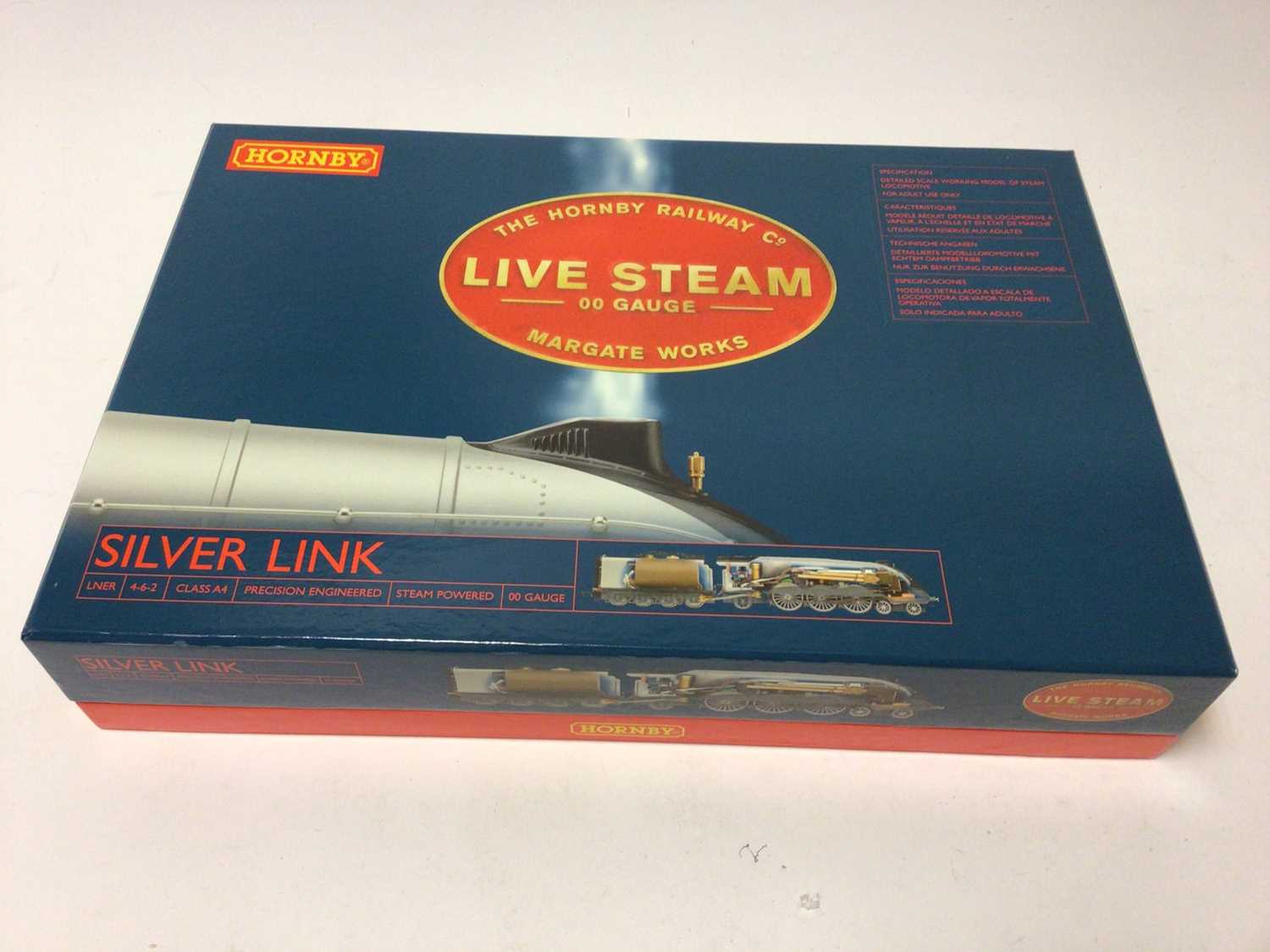 Lot 237 - Hornby OO gauge 4-6-2 Class A4 precision engineered LNER Mallard "Silver Link" live steam powered locomotive and tender, boxed, R2367