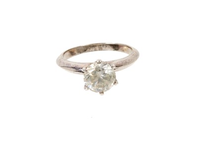 Lot 648 - Diamond single stone ring with a round brilliant cut diamond estimated to weigh approximately 1.85cts