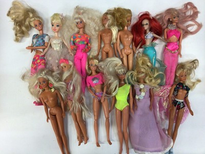 Lot 1817 - Quantity of mainly 1990's Barbie dolls plus ceramic Little Mermaid Ariel and a few unmarked teenage dolls.