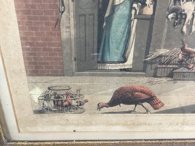 Lot 220 - Matthew Dubourg after James Pollard, aquatint - London Market, No 3, Poultry, published 1822, image 22 x 30, glazed frame