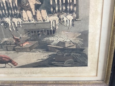 Lot 220 - Matthew Dubourg after James Pollard, aquatint - London Market, No 3, Poultry, published 1822, image 22 x 30, glazed frame