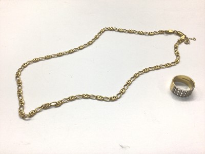 Lot 1014 - 18ct gold ring and an 18ct gold chain (2)