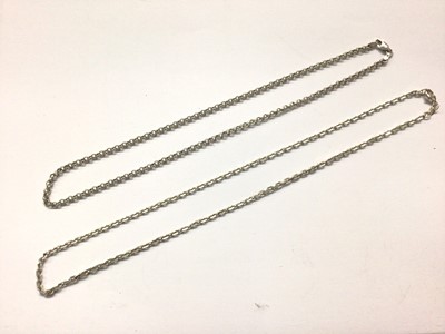 Lot 1016 - Two silver chains