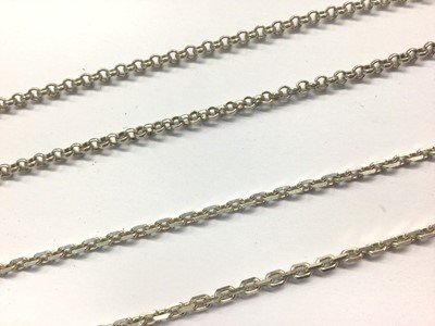 Lot 1016 - Two silver chains