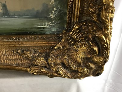 Lot 295 - Michael Jeffries, contemporary, oil in board - snow covered landscape, signed, 29cm x 39cm, in ornate gilt frame