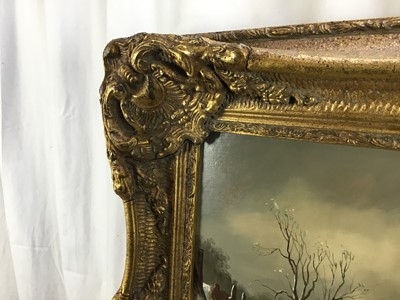 Lot 295 - Michael Jeffries, contemporary, oil in board - snow covered landscape, signed, 29cm x 39cm, in ornate gilt frame