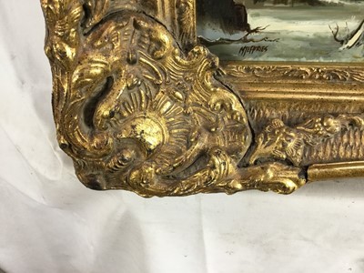 Lot 295 - Michael Jeffries, contemporary, oil in board - snow covered landscape, signed, 29cm x 39cm, in ornate gilt frame