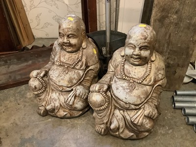 Lot 938 - Two concrete garden ornaments of Buddha (2)