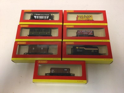 Lot 257 - Hornby OO gauge Railroad Train Pack (x2), R2669, Coal Waggon Pack, R6397, Fuel Tanker Pack, R6366, 3 HEA Hopper (weathered), R6152B, plus waggons, all boxed and some unboxed waggons (qty)