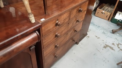 Lot 1239 - 19th century mahogany chest of two short and three long drawers