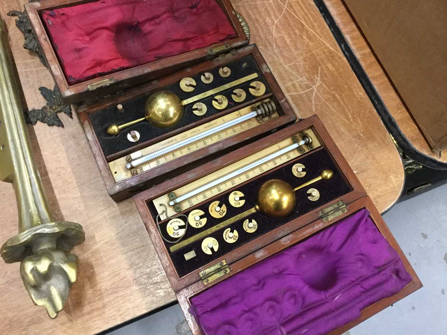 First Hydro Meter Lot 604 - Two Victorian hydrometers in mahogany cases