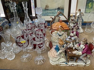 Lot 231 - Collection of cut glass and various figurines