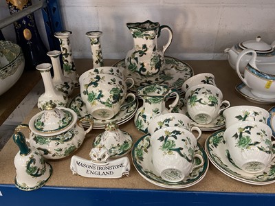 Lot 237 - Masons green Chartreuse tea and dinner wares