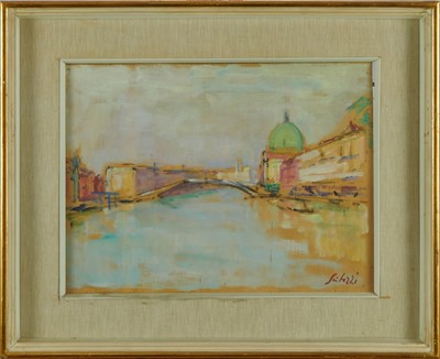 Lot 1165 - Fioravante Seibezzi (1906-1975), pair of oils on panel, Venetian scenes, signed, further signed verso, 29.5cm x 39.5cm, in glazed frames