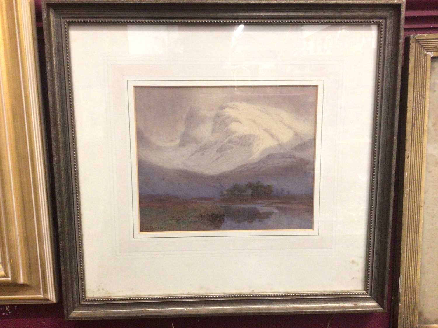 Lot 628 - D. E Bailey watercolour- Alpine landscape, signed, in glazed frame